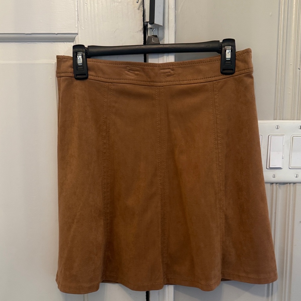 Elegant Tan Suede Skirt